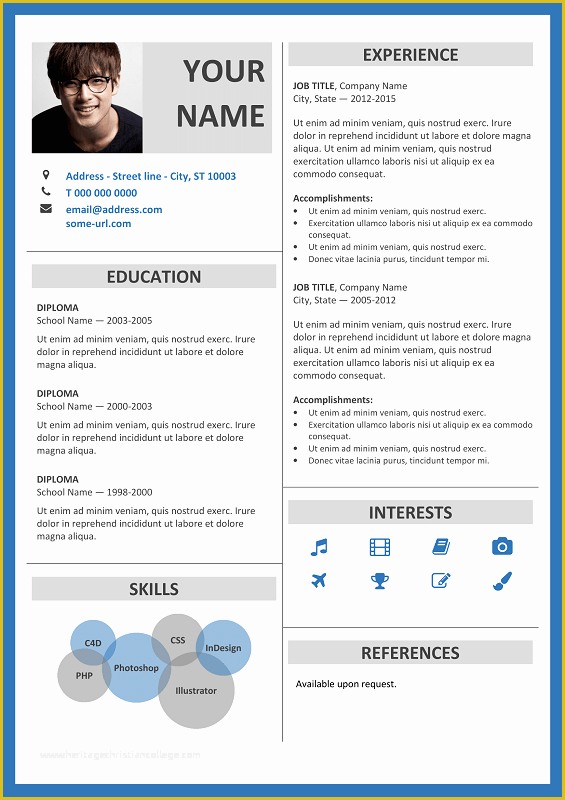 Free Modern Resume Templates Microsoft Word Of Fitzroy Modern Border Resume Template