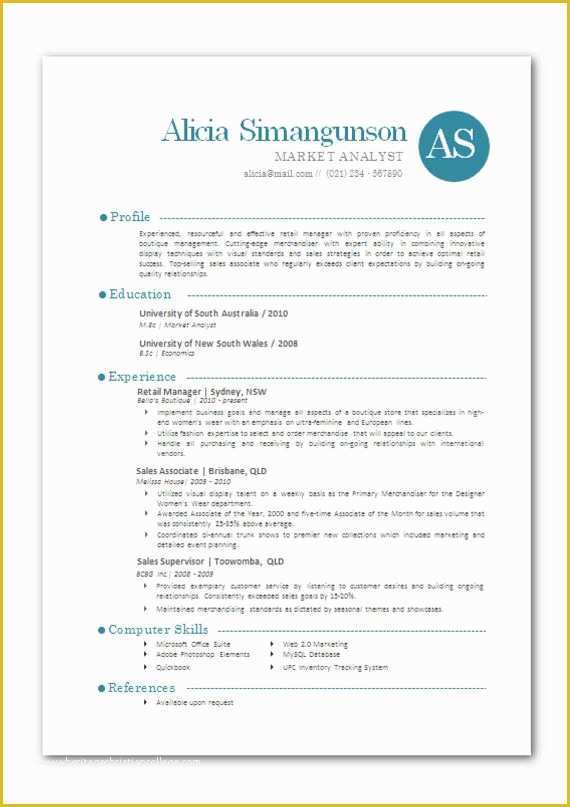 Free Modern Resume Templates Microsoft Word Of Modern Microsoft Word Resume Template Alicia by Inkpower