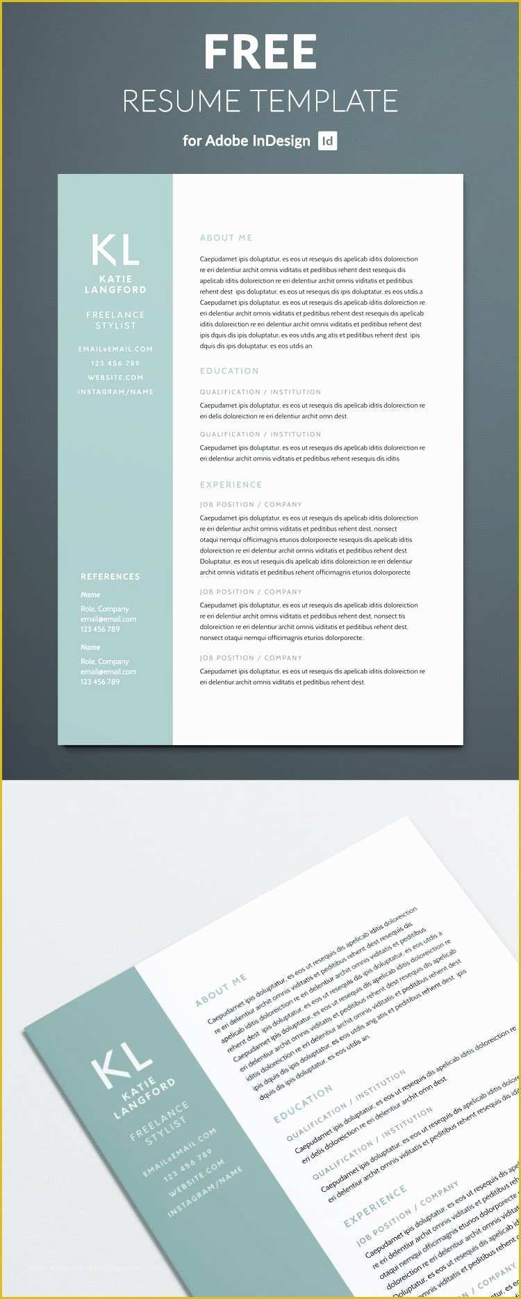 Free Modern Resume Templates Microsoft Word Of Modern Resume Template for Indesign