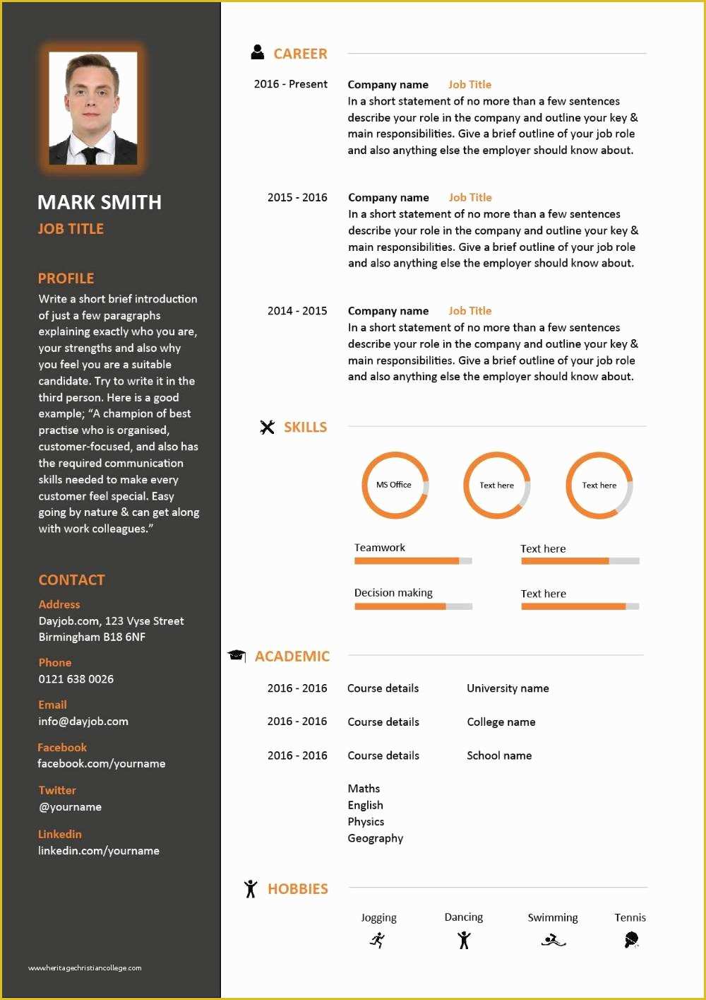 Free Modern Resume Templates Of Free Able Cv Template Examples Career Advice How