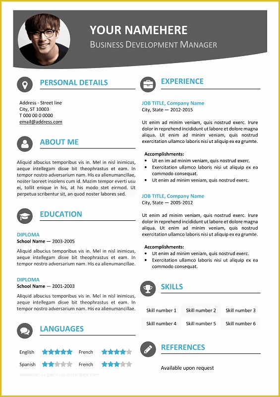 Free Modern Resume Templates Of Hongdae Modern Resume Template