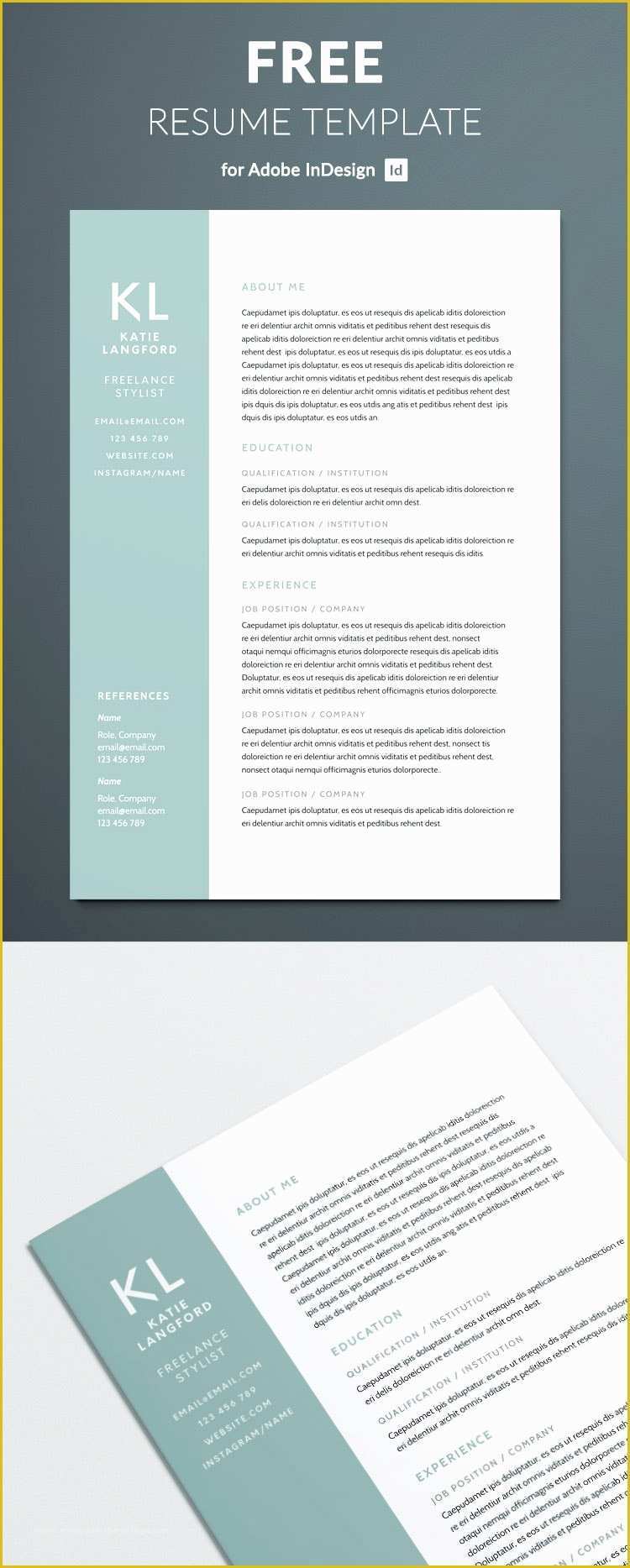 Free Modern Resume Templates Of Modern Resume Template for Indesign