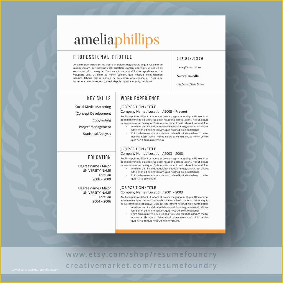 Free Modern Resume Templates Of Modern Resume Template for Word 1 3 Page Resume Cover