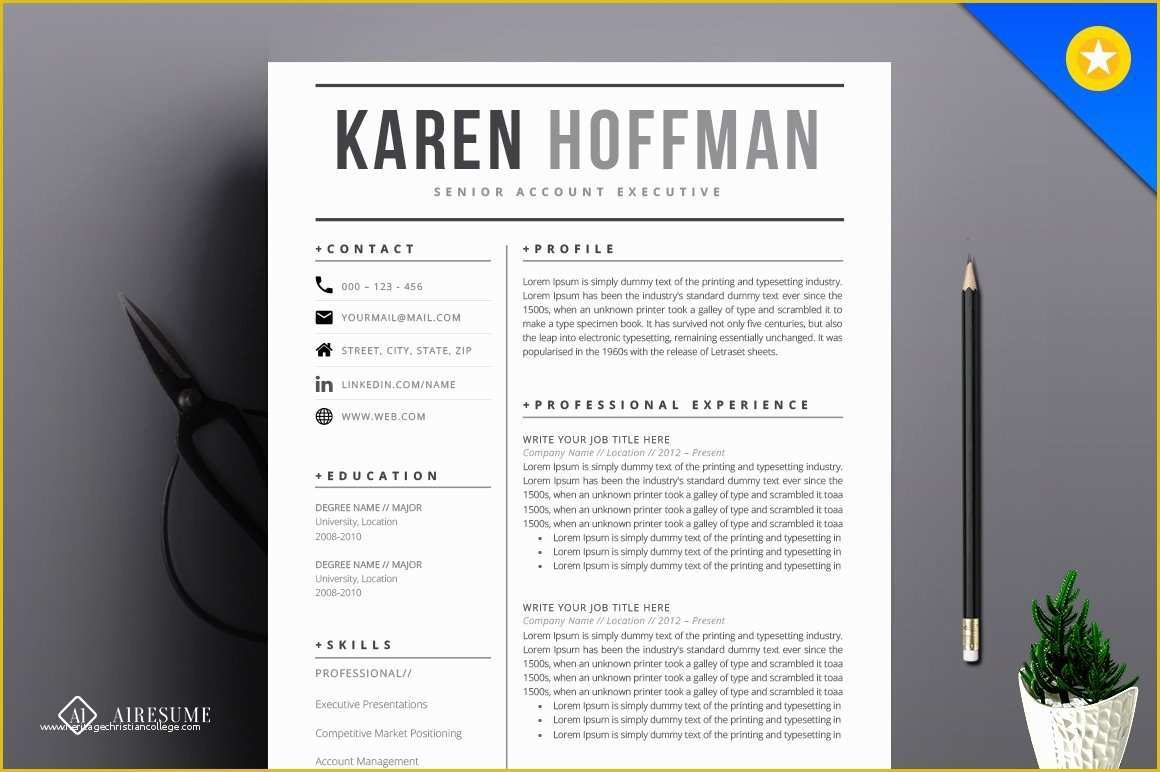 Free Modern Resume Templates Of Modern Resume Template Resume Templates Creative Market