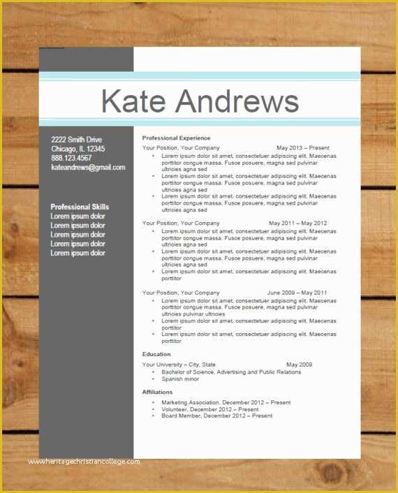 Free Modern Resume Templates Of Resume Template Instant Word Document Download