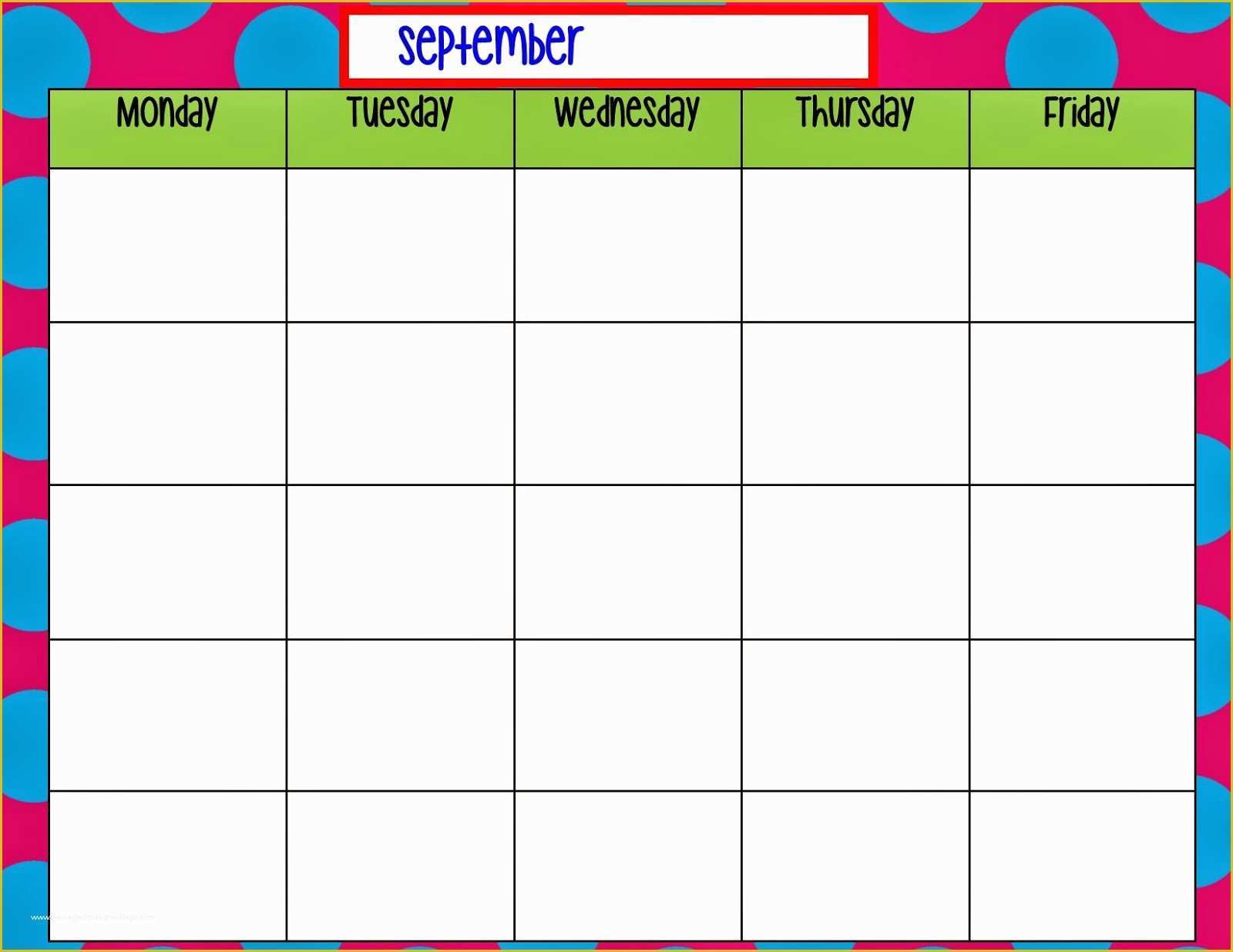 Free Monday Through Friday Calendar Template Of 9 Best Of Monday Through Friday Planner Printable