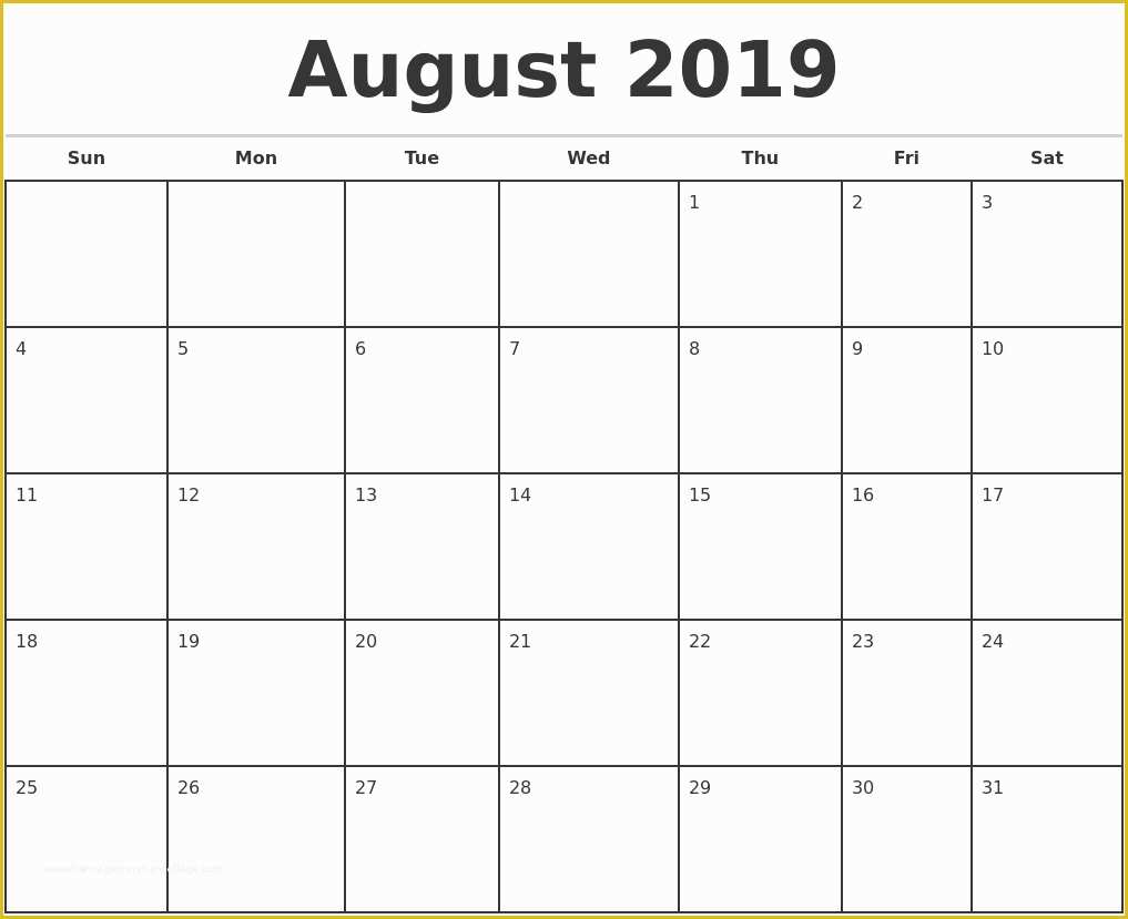 Free Monday Through Friday Calendar Template Of Calendar Template 2019
