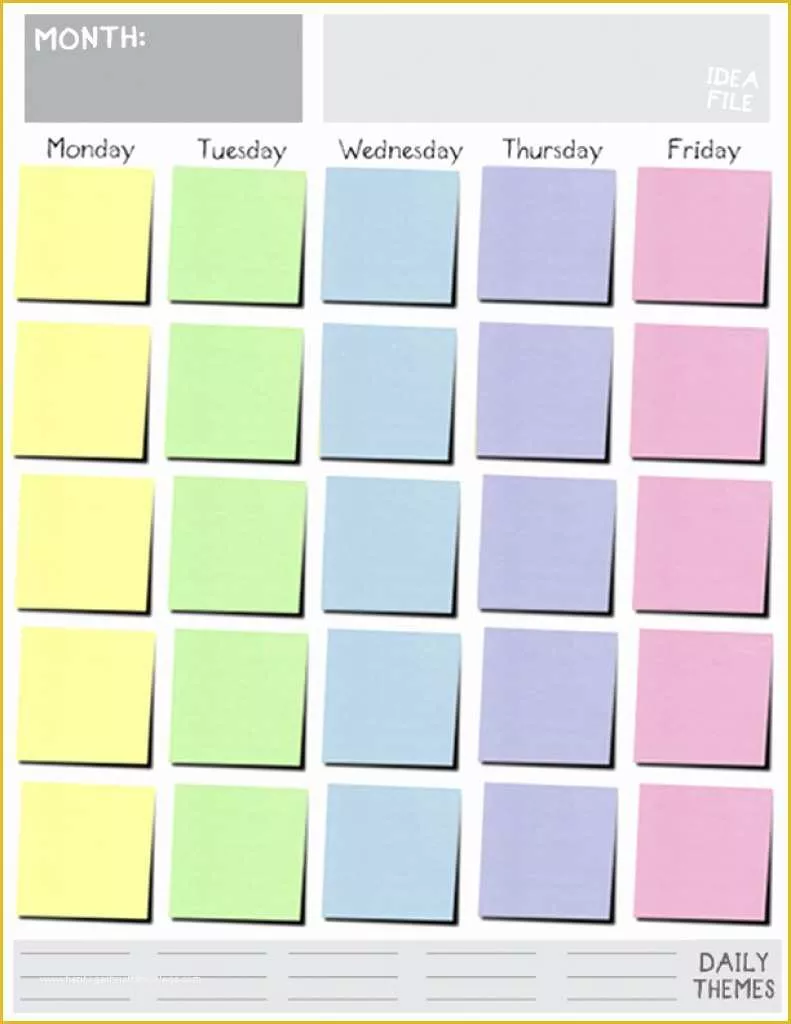 Free Monday Through Friday Calendar Template Of Monday Friday Calendar Template Printable