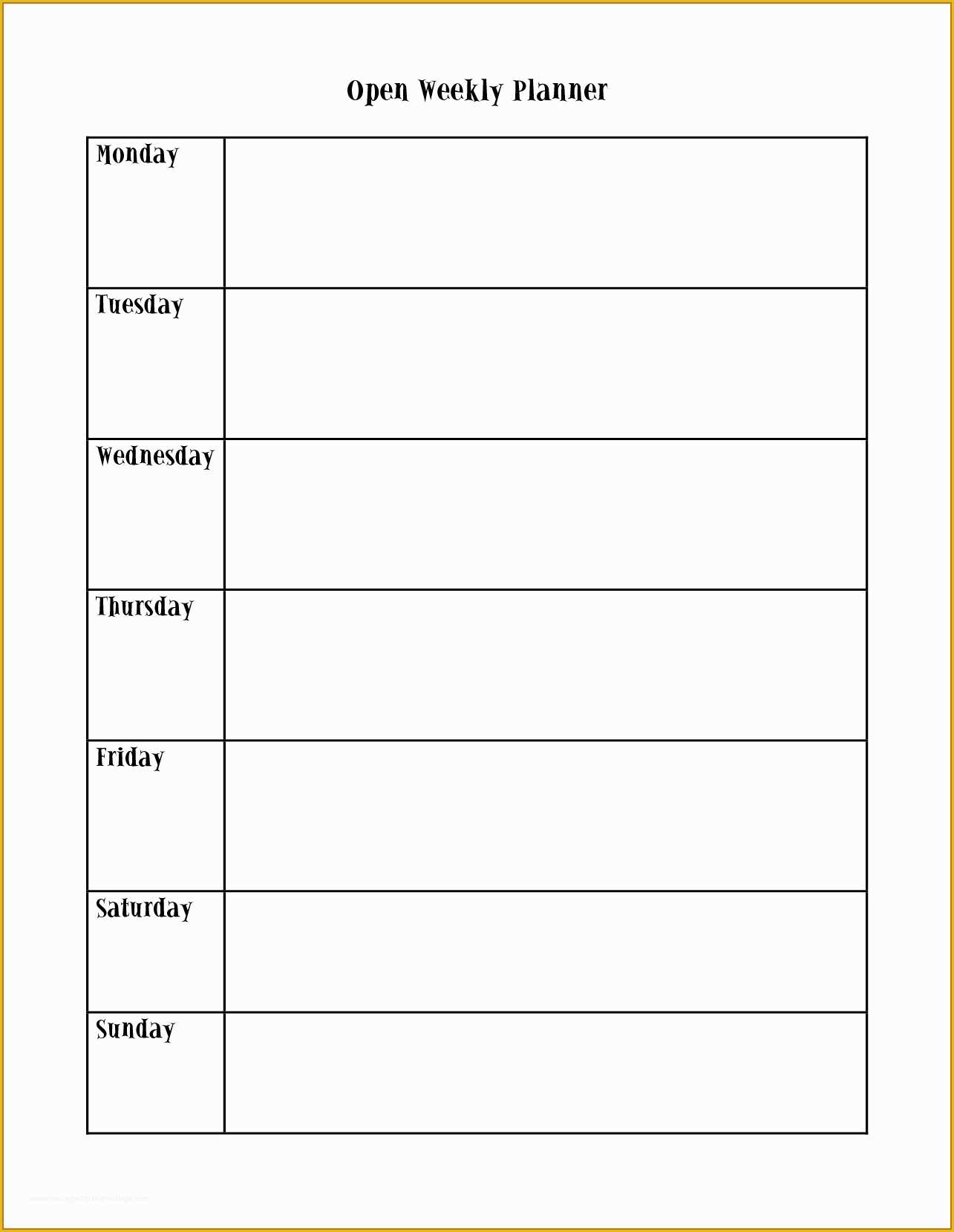 Free Monday Through Friday Calendar Template Of Monday Through Friday Calendar and Template Word 2018 with