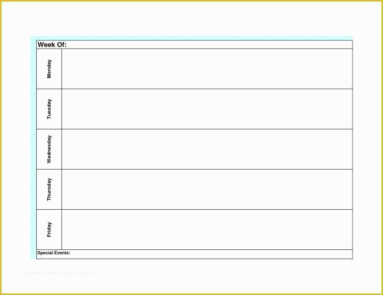 Free Monday Through Friday Calendar Template Of Monday Thru Friday Calendar Template Free Calendar Template