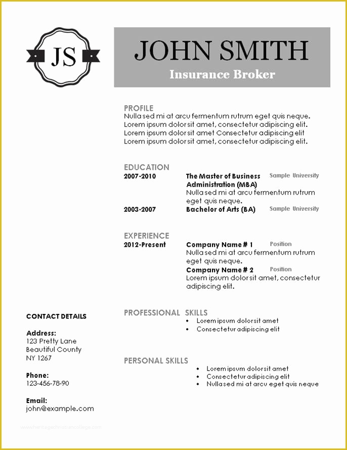 Free Monogram Resume Template Of Creative Resume Templates