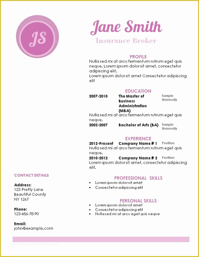 Free Monogram Resume Template Of Free Modern Resume Template