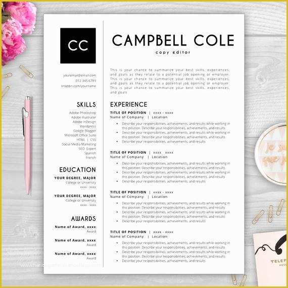 Free Monogram Resume Template Of Monogram Resume Template Cv Template Resume Template Word