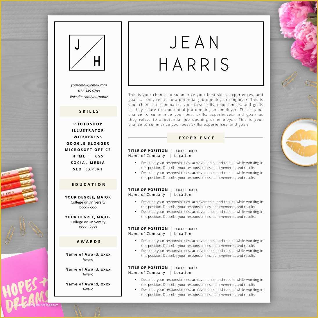 Free Monogram Resume Template Of Monogram Resume Template Resume Objective Resume Cover