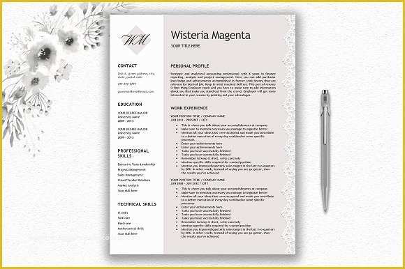 Free Monogram Resume Template Of Resume