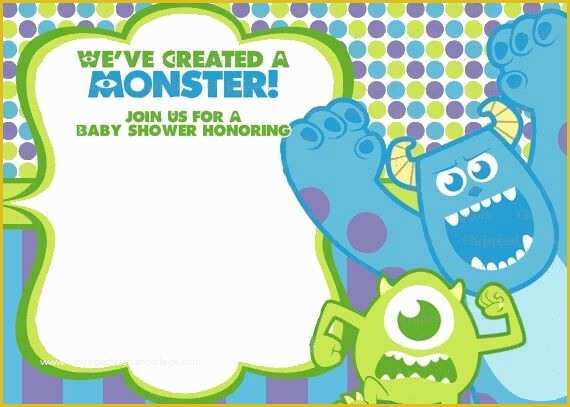 Free Monster Invitation Template Of 7 Best Of Monster Inc Printable Templates