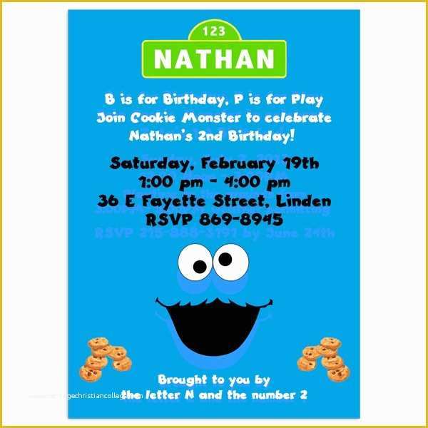 Free Monster Invitation Template Of Cookie Monster Invitations Template