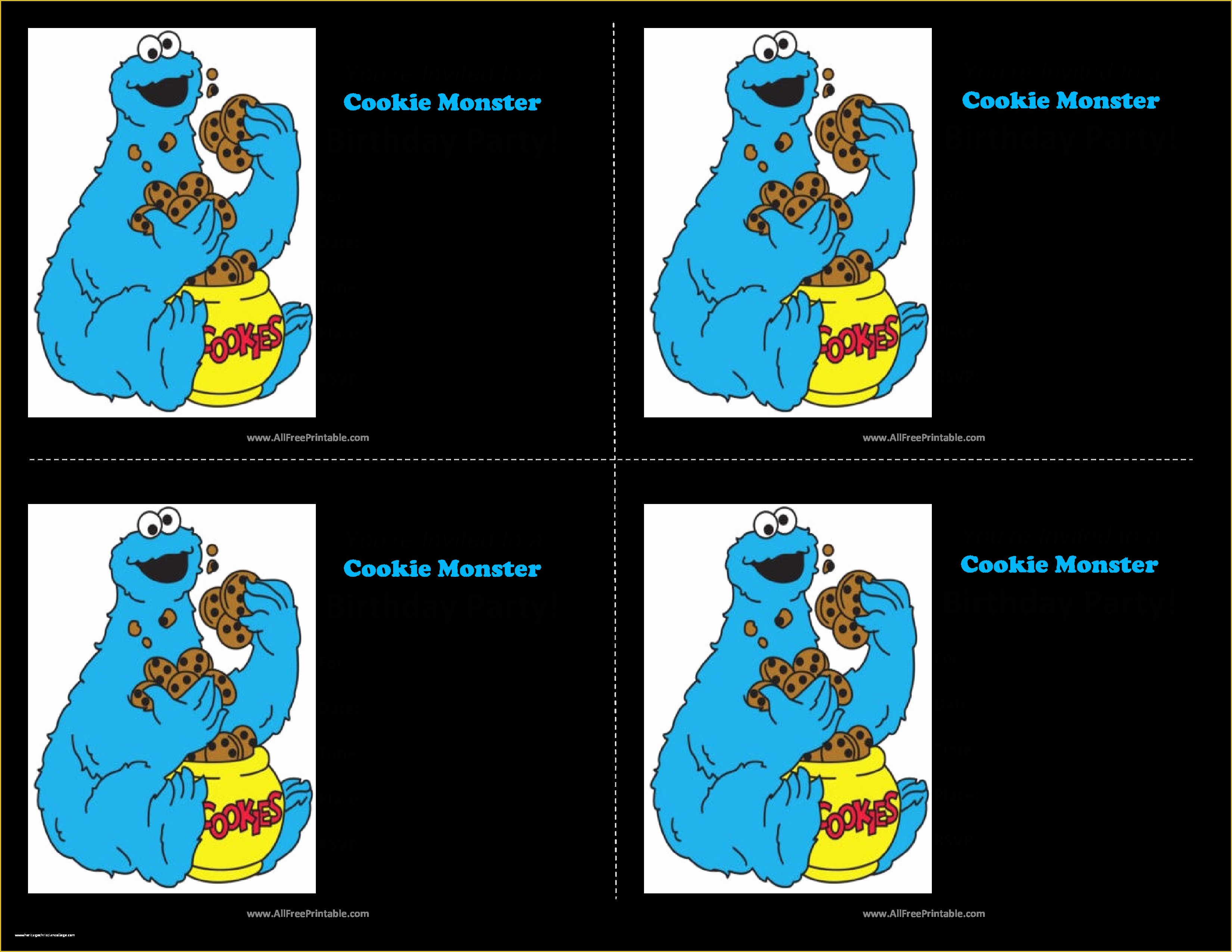 Free Monster Invitation Template Of Free Cookie Monster Birthday Invitations