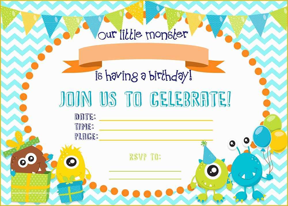 Free Monster Invitation Template Of Free Printable Monster Birthday Invitations Six Clever