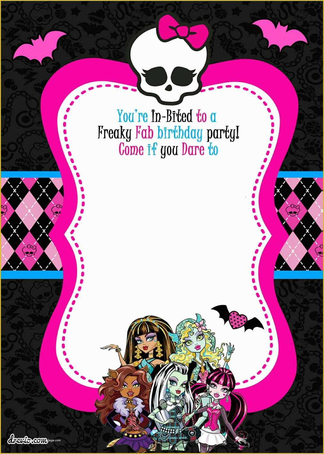 Free Monster Invitation Template Of Free Printable Monster High Birthday Invitations