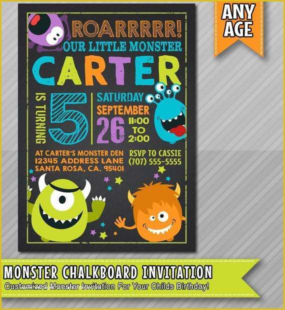 Free Monster Invitation Template Of Little Monster Birthday Invitation Monster by Wolcottdesigns