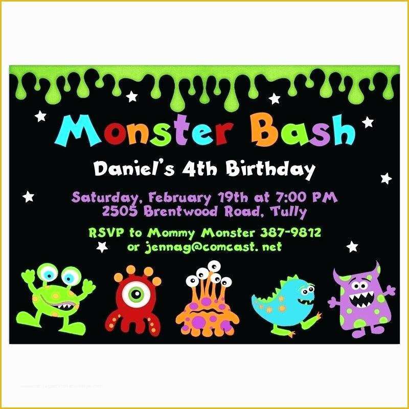 Free Monster Invitation Template Of Monster Birthday Invitations Feat Medium Size Free