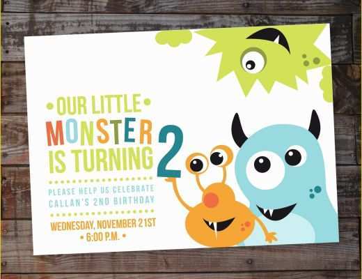 Free Monster Invitation Template Of Monster Birthday Party Invitation Boy or Girl by Annamalie