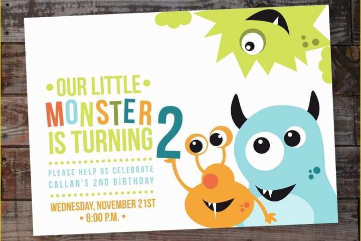 Free Monster Invitation Template Of Monster Birthday Party Invitation Boy or Girl by Annamalie
