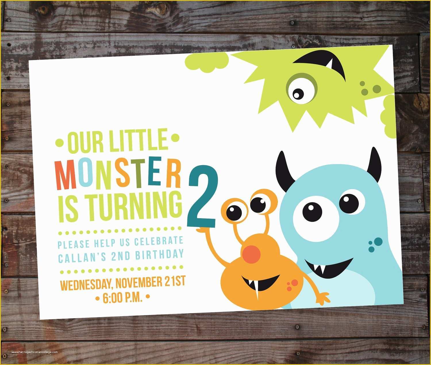 Free Monster Invitation Template Of Monster Birthday Party Invitation Boy or Girl by Annamalie