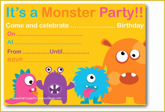 Free Monster Invitation Template Of Monster Birthday Party Invitations Ideas – Bagvania Free