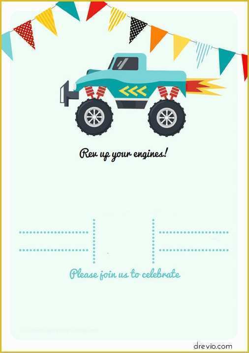 Free Monster Invitation Template Of Monster Trucks Invitation Templates – Free Printable