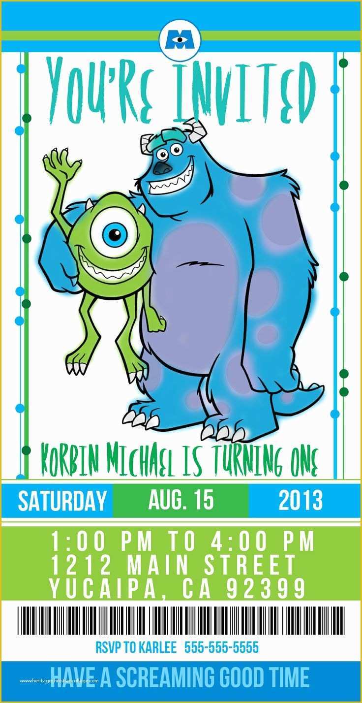 Free Monster Invitation Template Of Monsters Inc Party Invite