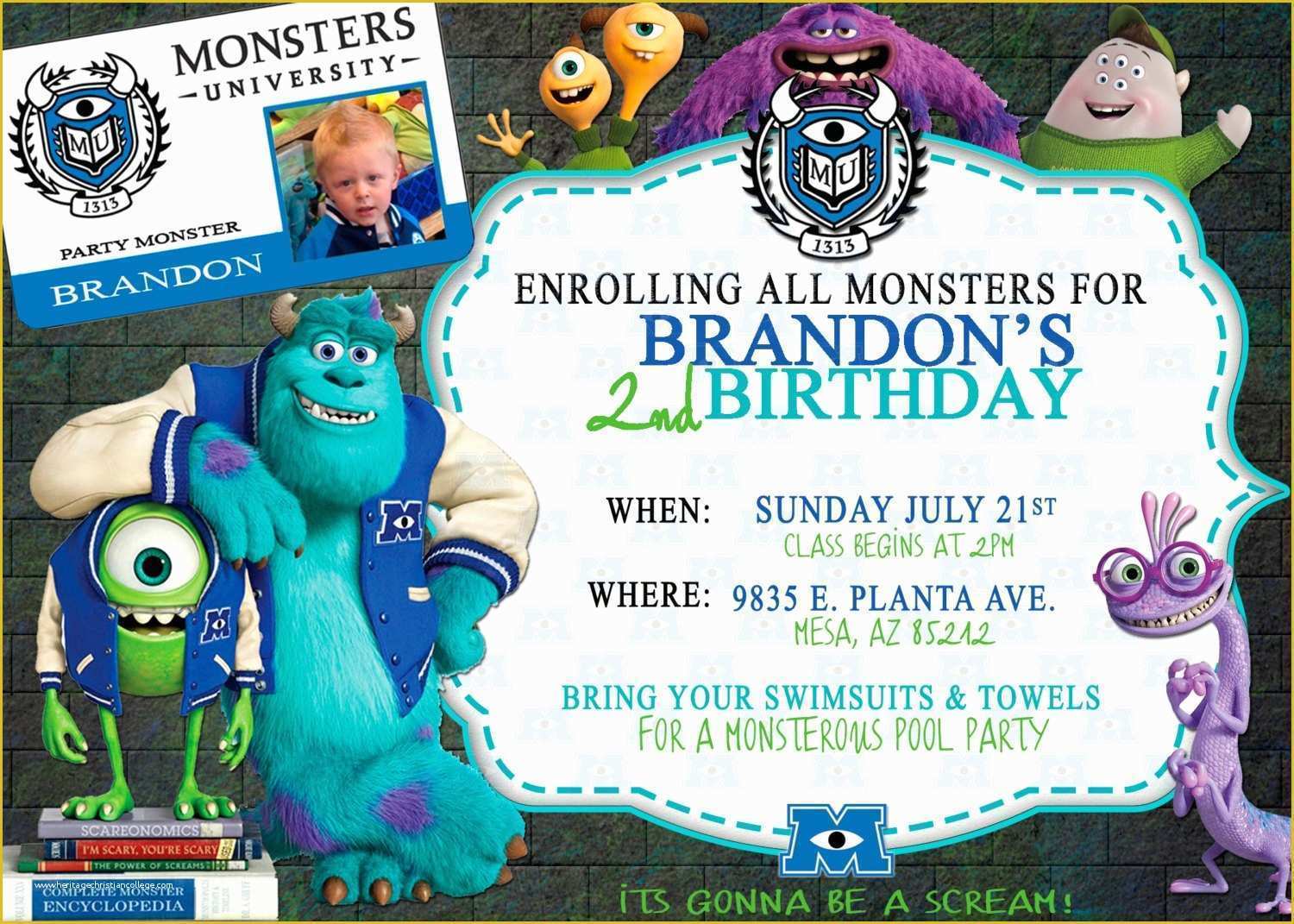 Free Monster Invitation Template Of Monsters University Invitation