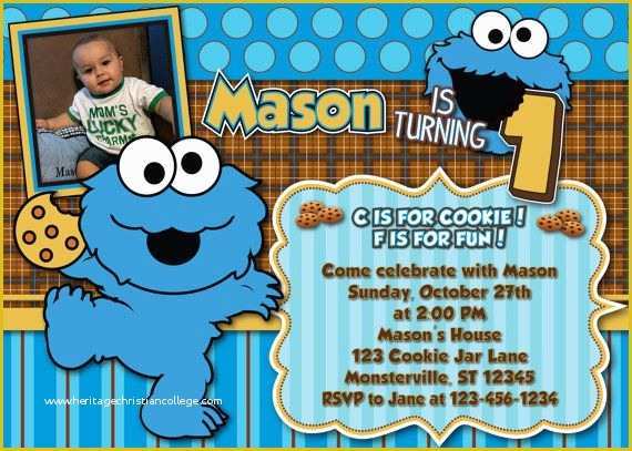 Free Monster Invitation Template Of Nice Cookie Monster Birthday Invitations Free Templates