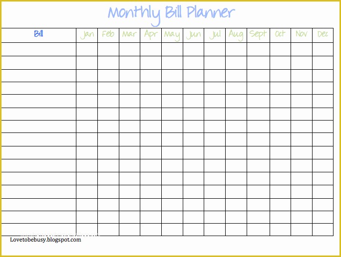 Free Monthly Bill Planner Template Of 9 Best Of Free Printable Weekly Bill Planner Bill