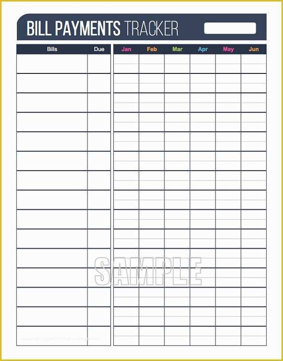 Free Monthly Bill Planner Template Of Bill Payments Tracker Plus Printable Editable Personal