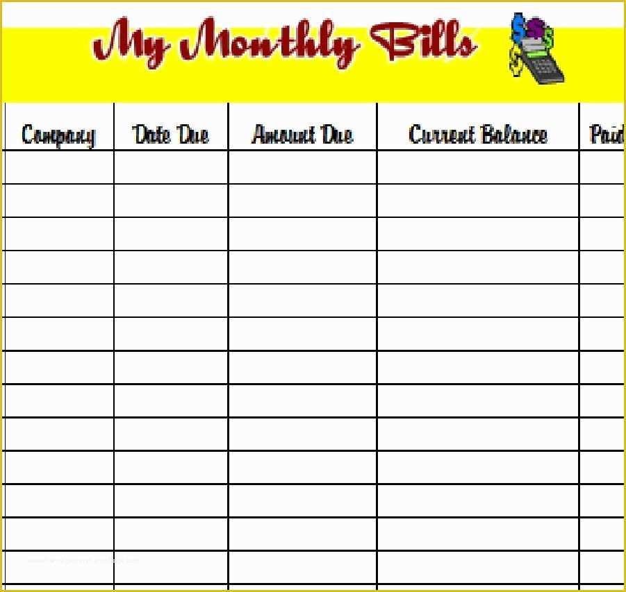 Free Monthly Bill Planner Template Of Download the Pdf Template and Keep Track Of Your Monthly