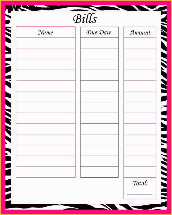 Free Monthly Bill Planner Template Of Excel Monthly Bill organizer Template 1000 Images About