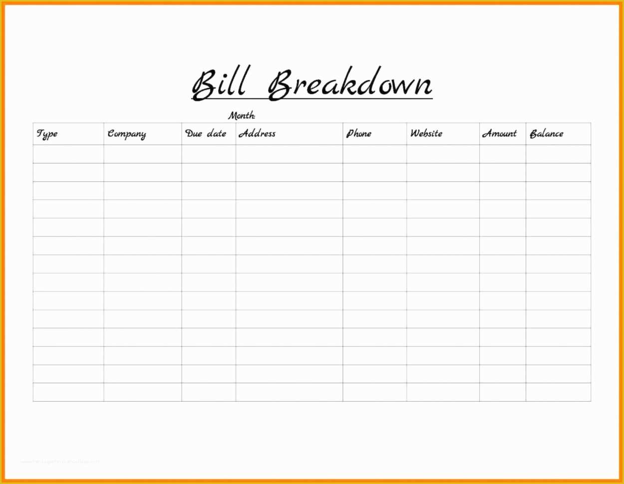 Free Monthly Bill Planner Template Of Free Monthly Bill organizer Spreadsheet – Spreadsheet Template