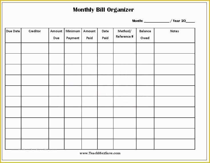 Free Monthly Bill Planner Template Of Free Printable Monthly Bill organizer Teachme2save