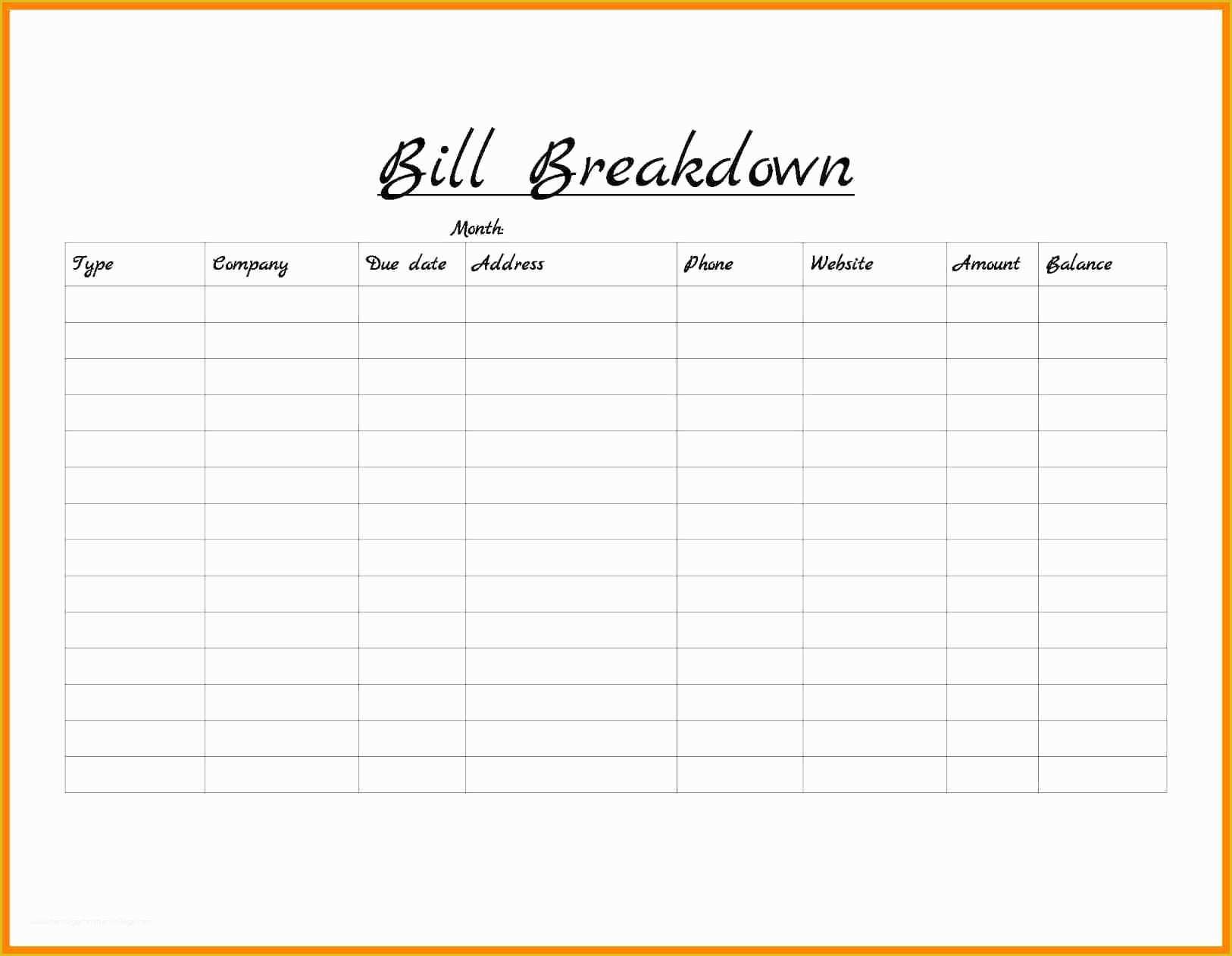 Free Monthly Bill Planner Template Of Monthly Bill organizer Template Excel New Monthly Bills