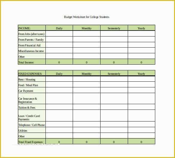 Free Monthly Budget Template Of 7 Monthly Bud Spreadsheet Templates Free Word Excel