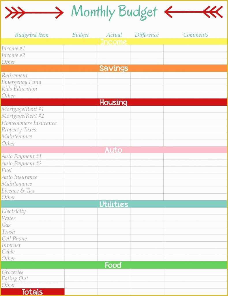 Free Monthly Budget Template Of Diy Home Sweet Home Monthly Bud Ultimate Life