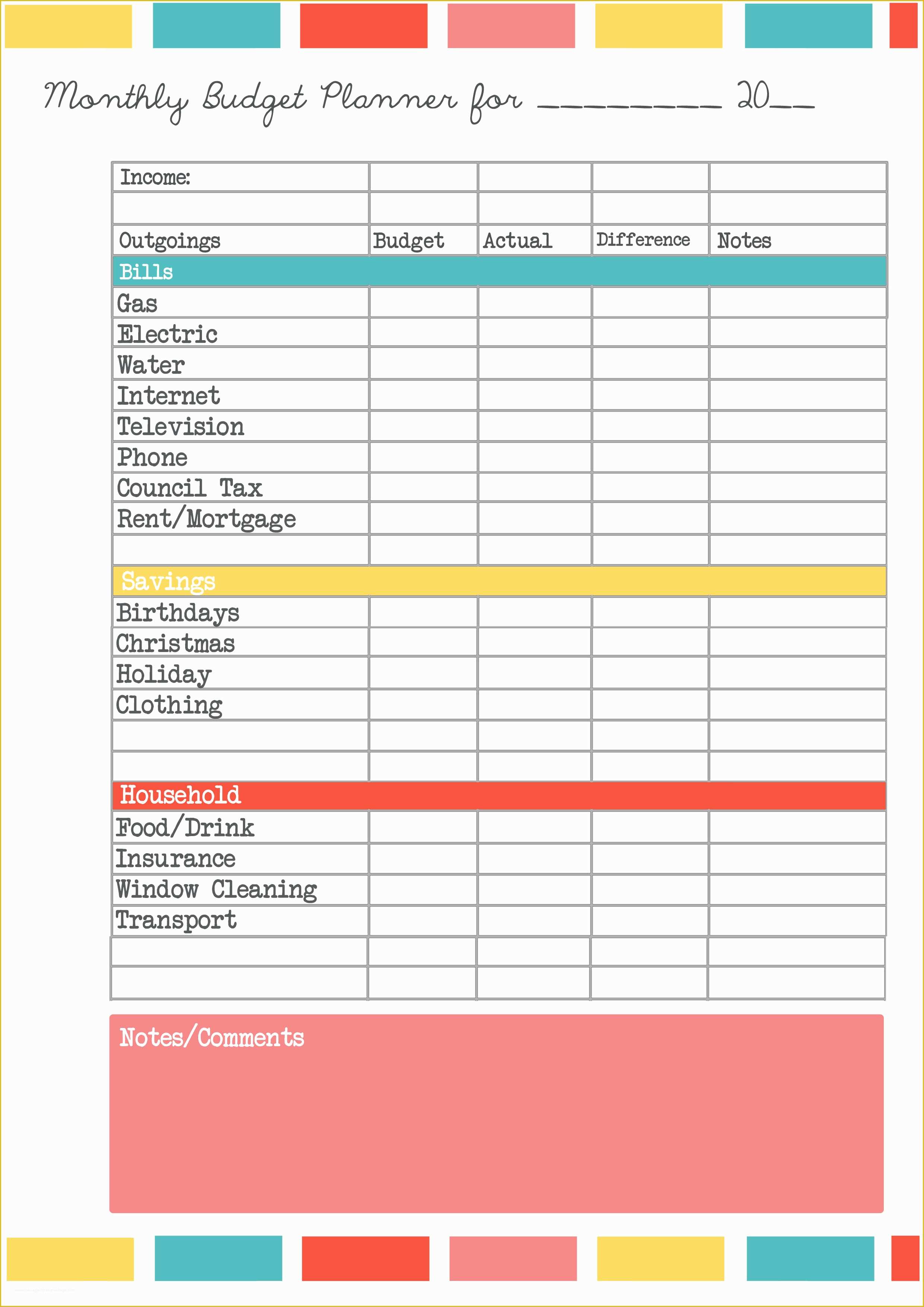 Free Monthly Budget Template Of Free Blank Monthly Bud Worksheet 1000 Ideas About