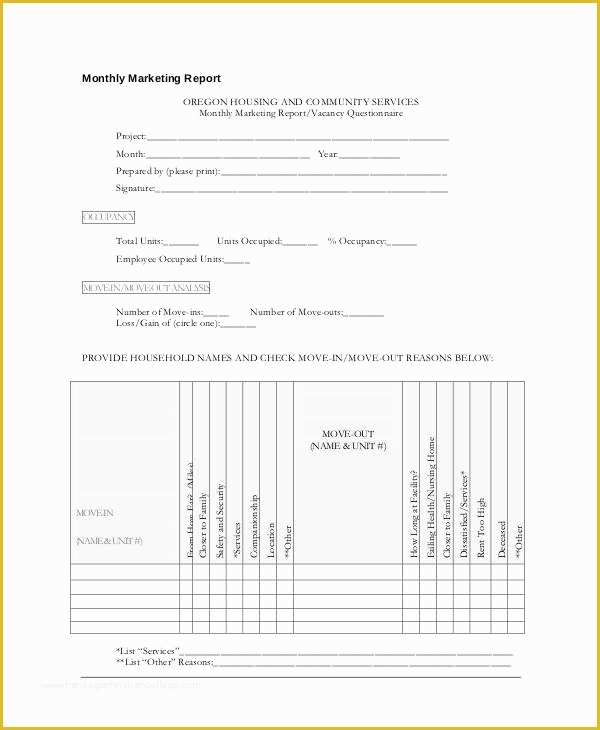 Free Monthly Marketing Report Template Of 32 Report formats