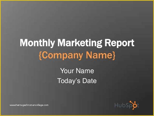 Free Monthly Marketing Report Template Of Monthly Marketing Reporting Template