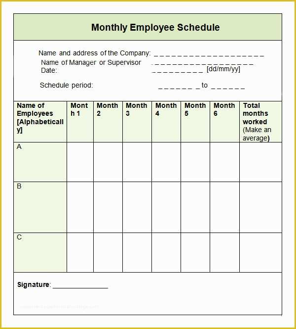 Free Monthly Work Schedule Template Excel Of 9 Sample Monthly Schedule Templates to Download