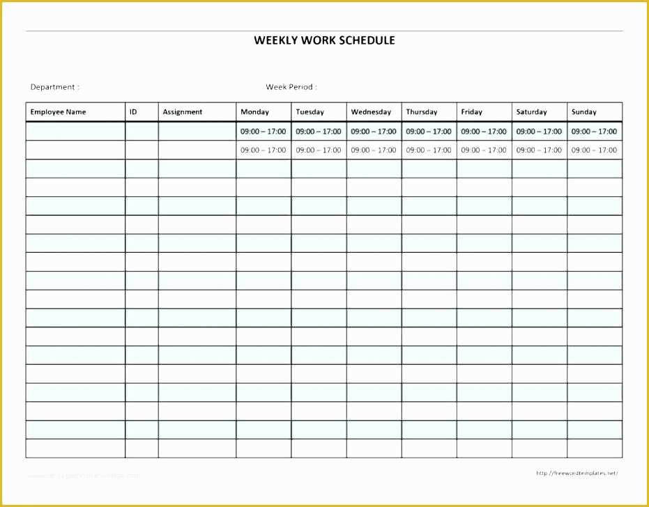 Free Monthly Work Schedule Template Excel Of Excel Employee Schedule Template Employee Schedule