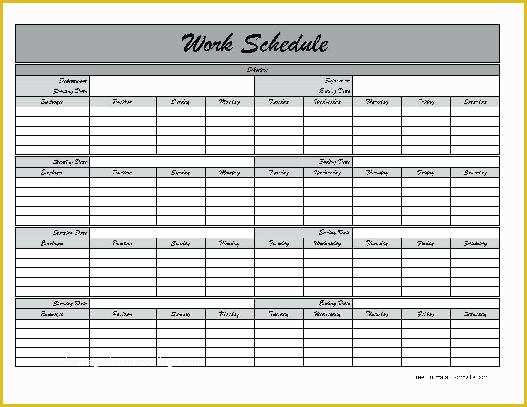 Free Monthly Work Schedule Template Excel Of Free Printable Work Schedule Template – Psychicnights