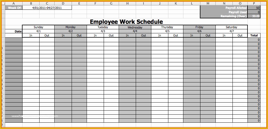 Free Monthly Work Schedule Template Excel Of Search Results for “schedule Template Monthly Employee